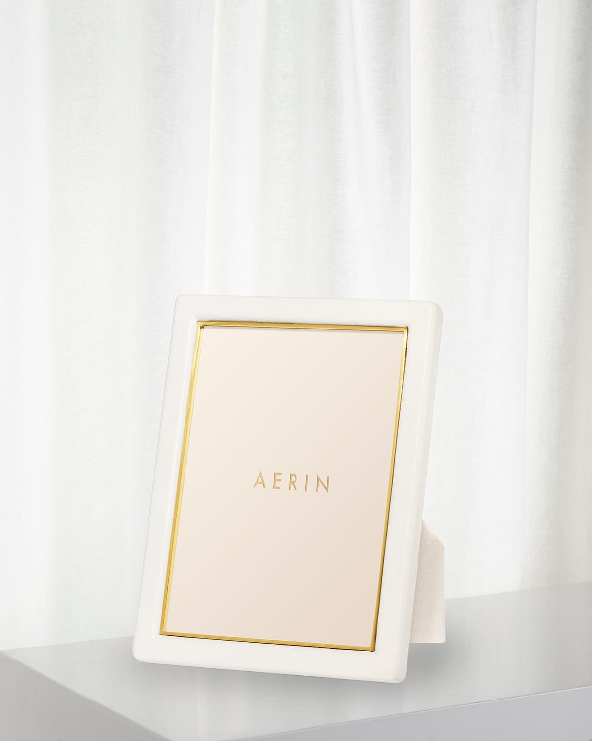 Shop Aerin Piero Leather Photo Frame, 5" X 7" In White