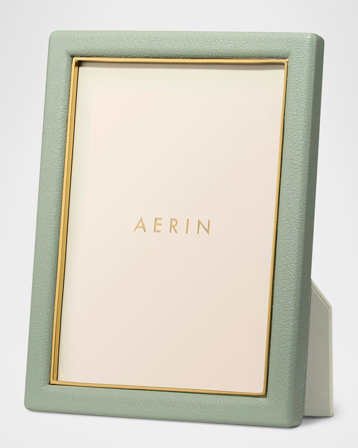 Aerin Piero Leather Photo Frame, 5" X 7" In Eucalyptus