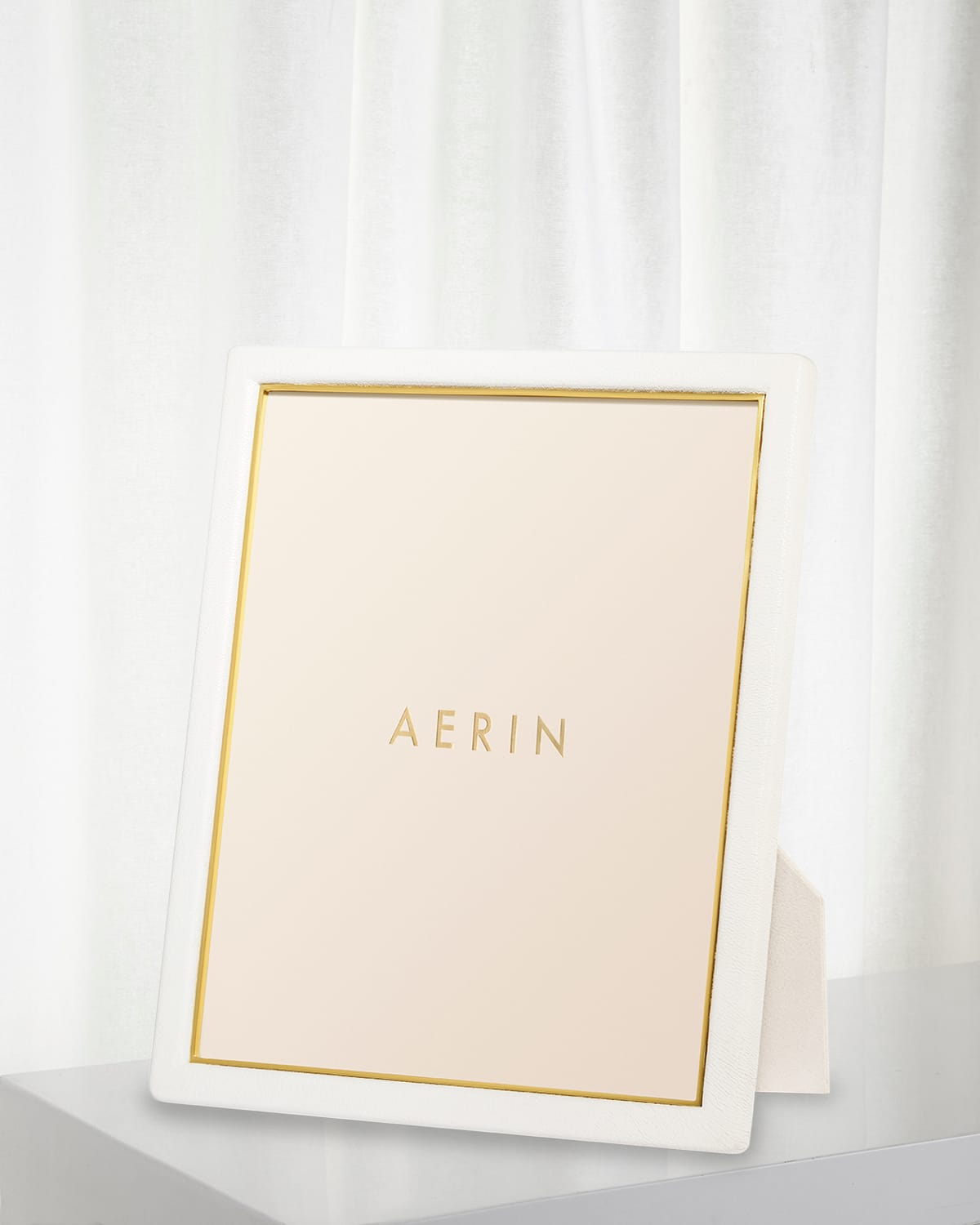 Shop Aerin Piero Leather Photo Frame, 8" X 10" In White