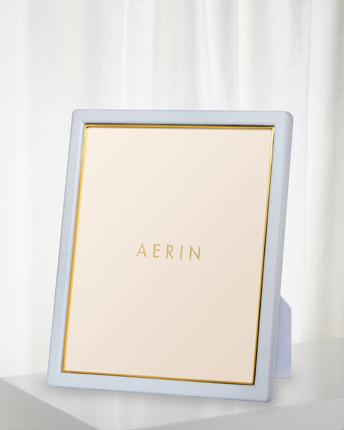 Shop Aerin Piero Leather Photo Frame, 8" X 10" In Blue