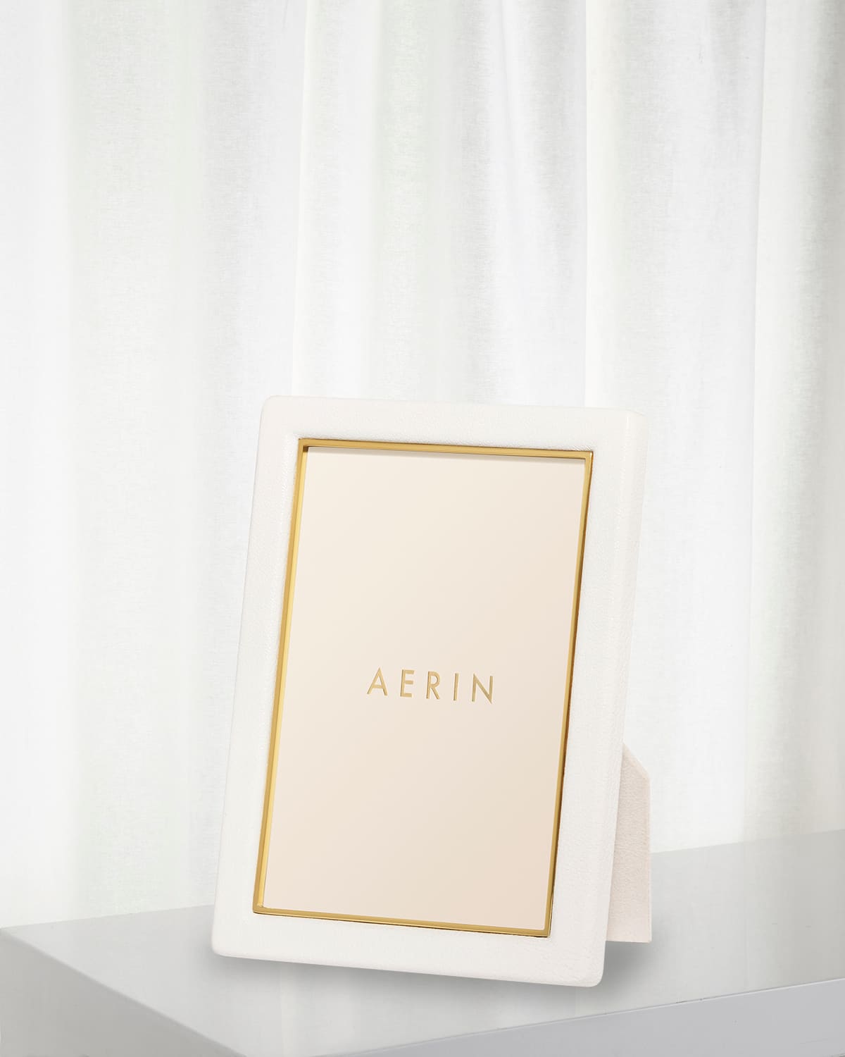 Shop Aerin Piero Leather Photo Frame, 4" X 6" In White