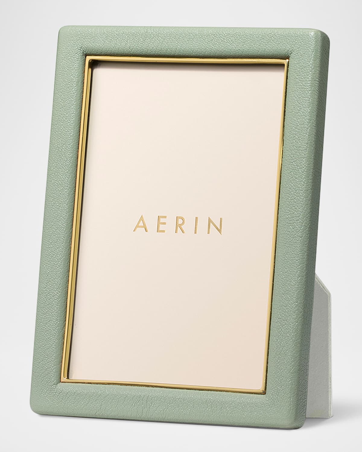 Aerin Piero Leather Photo Frame, 4" X 6" In Eucalyptus