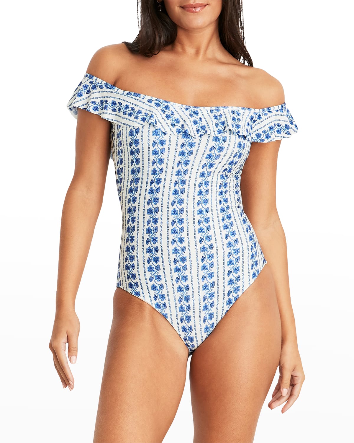HERMOZA Toni Off-the-Shoulder One-Piece Swimsuit