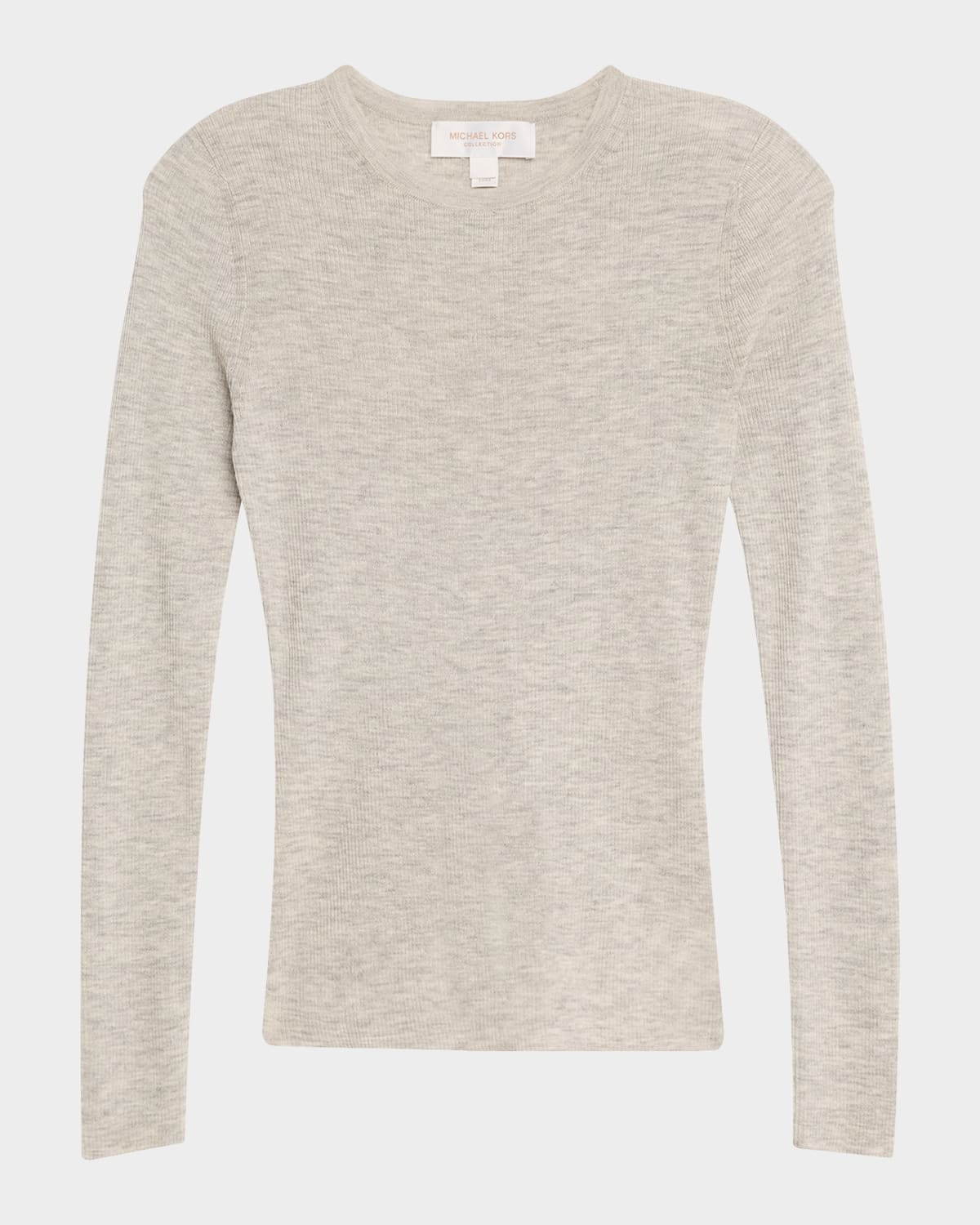 Michael Kors Hutton Ribbed Cashmere Pullover In Brown