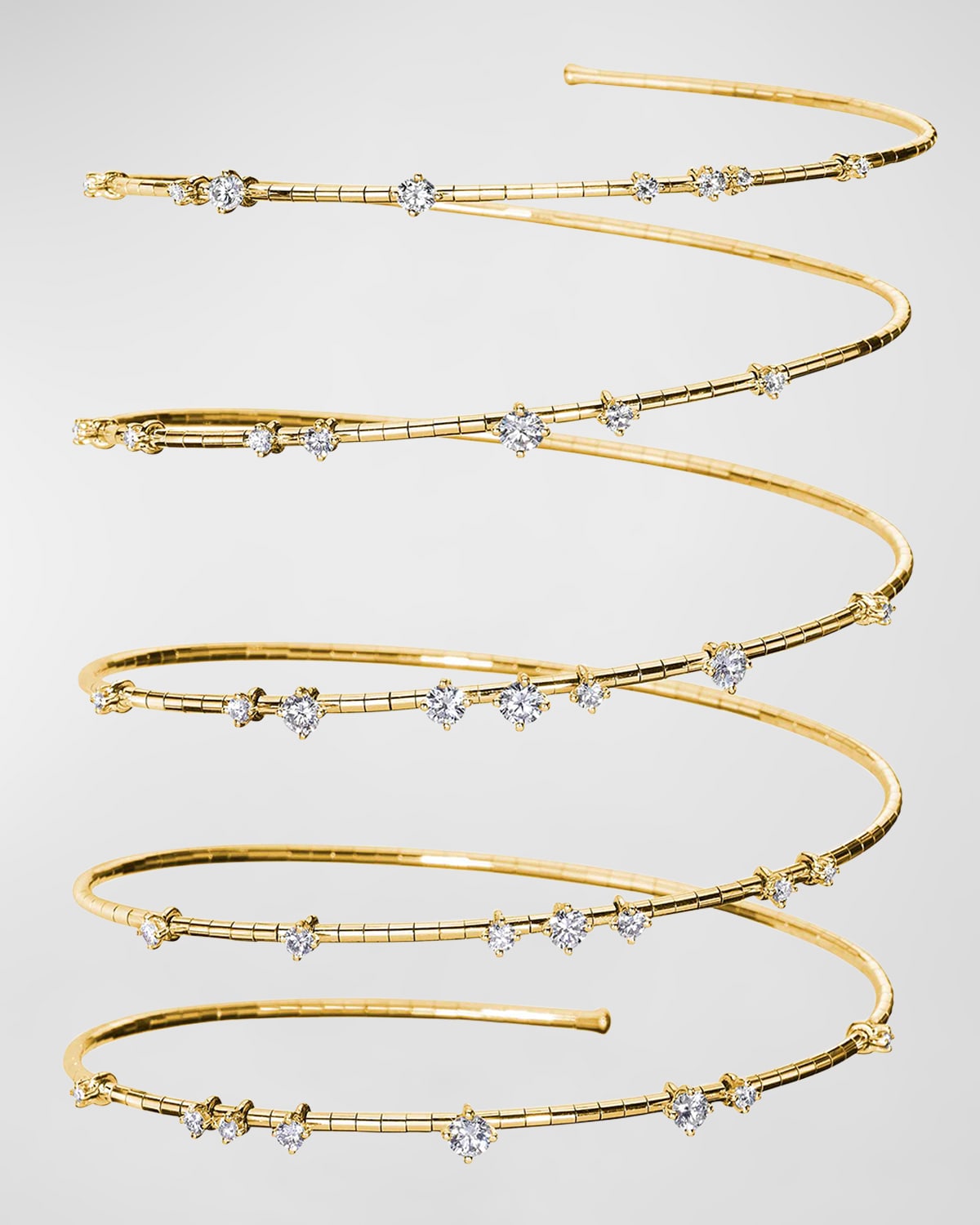 18k Yellow Gold Spiral Diamond Bracelet