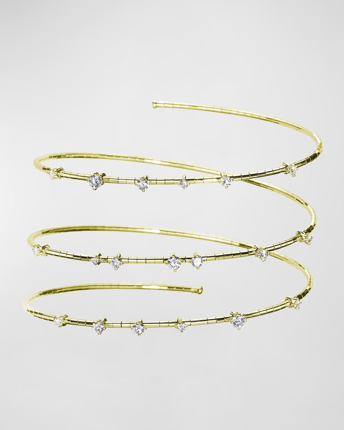 18k Yellow Gold Spiral Diamond Bracelet