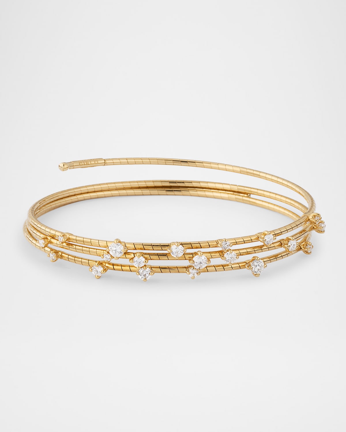 18k Yellow Gold Spiral Diamond Bracelet