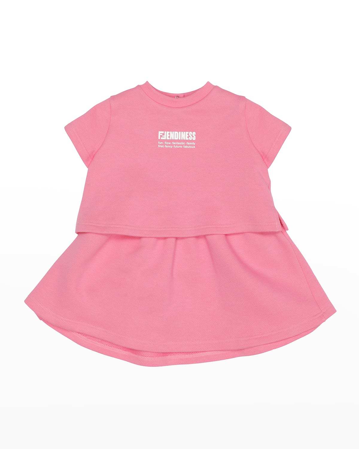 Fendi Kids' Girl's Logo Typographic Dress In Pink