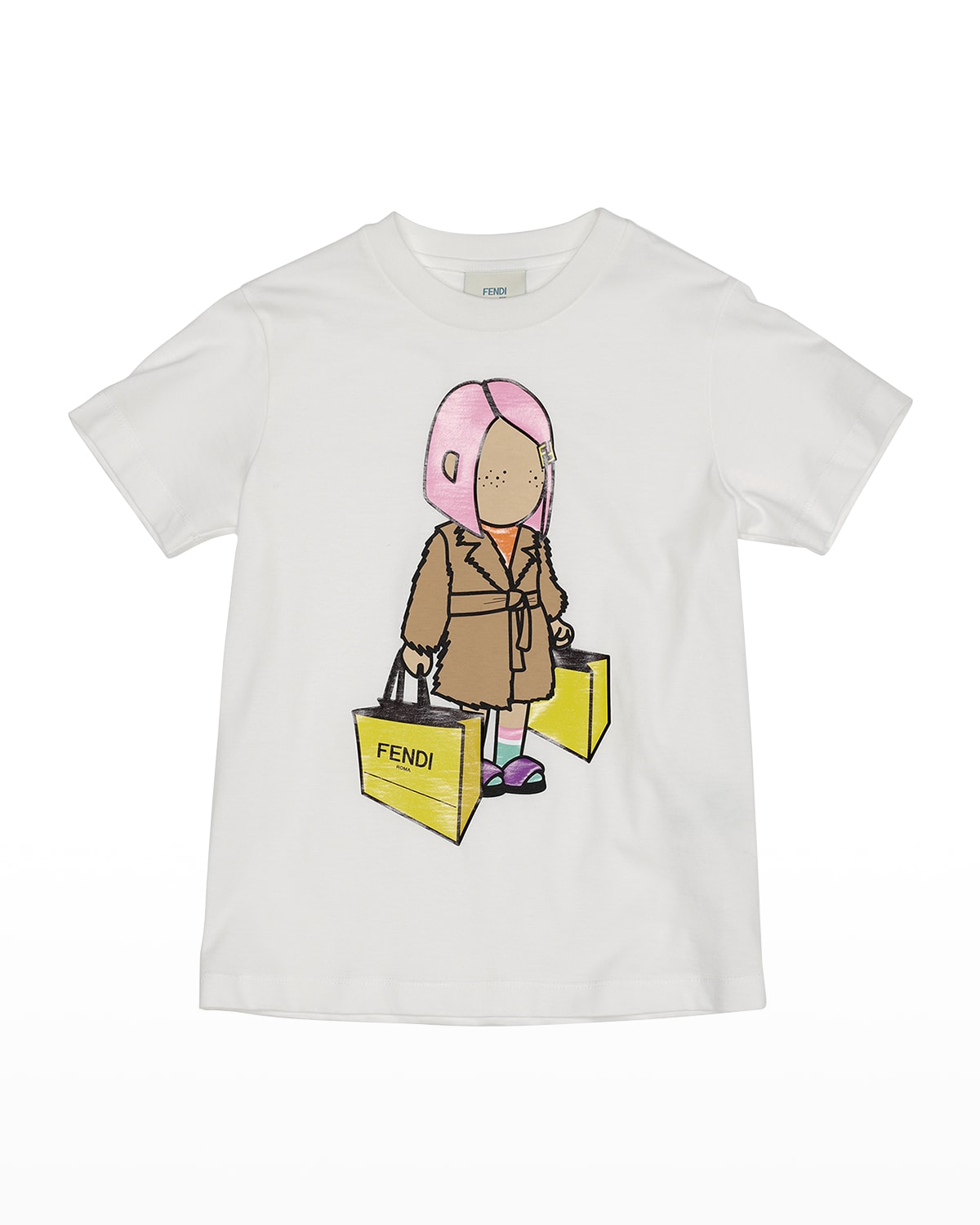 Girl's Logo Shopping Bag Graphic T-Shirt, Size 4-6