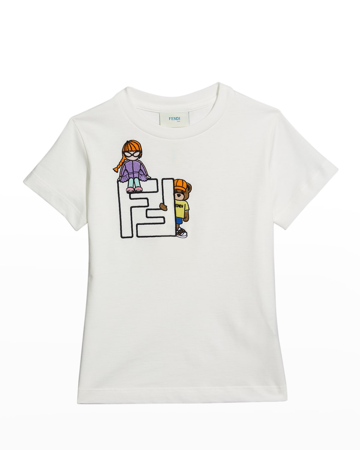 Girl's Embroidered Logo Graphic T-Shirt, Size 8-14