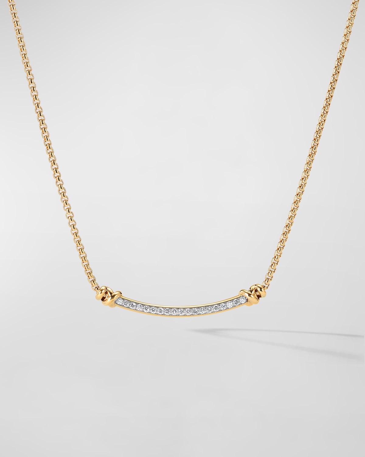 David Yurman 18kt Yellow Gold Petite Helena Diamond Station Necklace