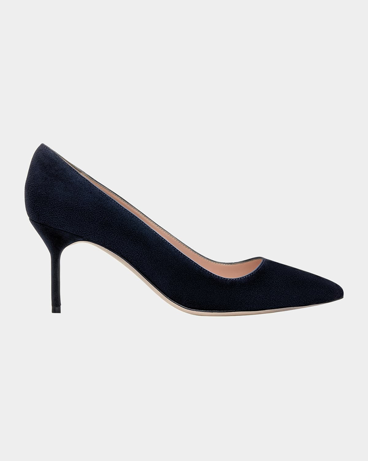 Manolo Blahnik Bb 70mm Suede Stiletto Pumps In Navy