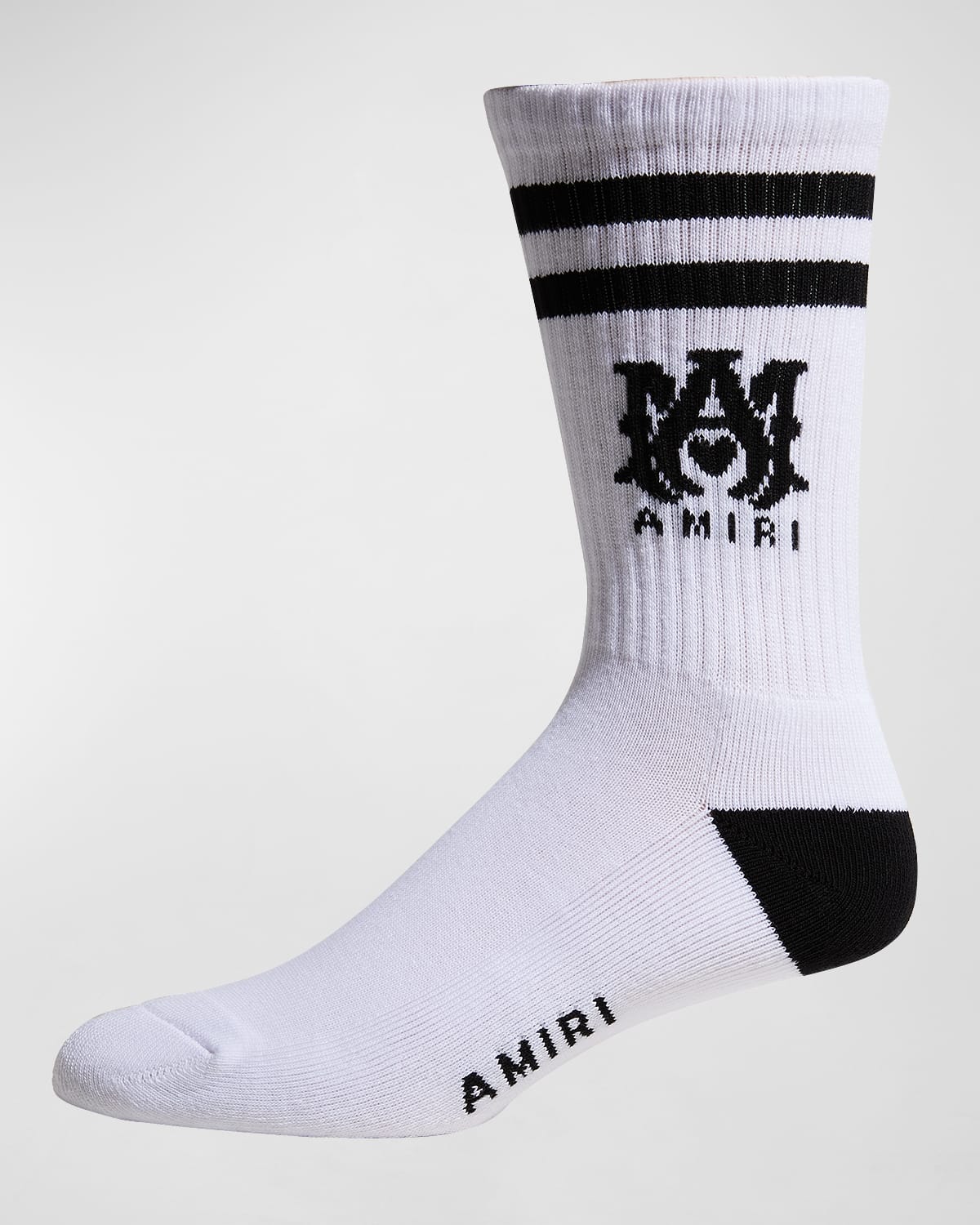 Men's Ribbed MA-Logo Athletic Crew Socks
