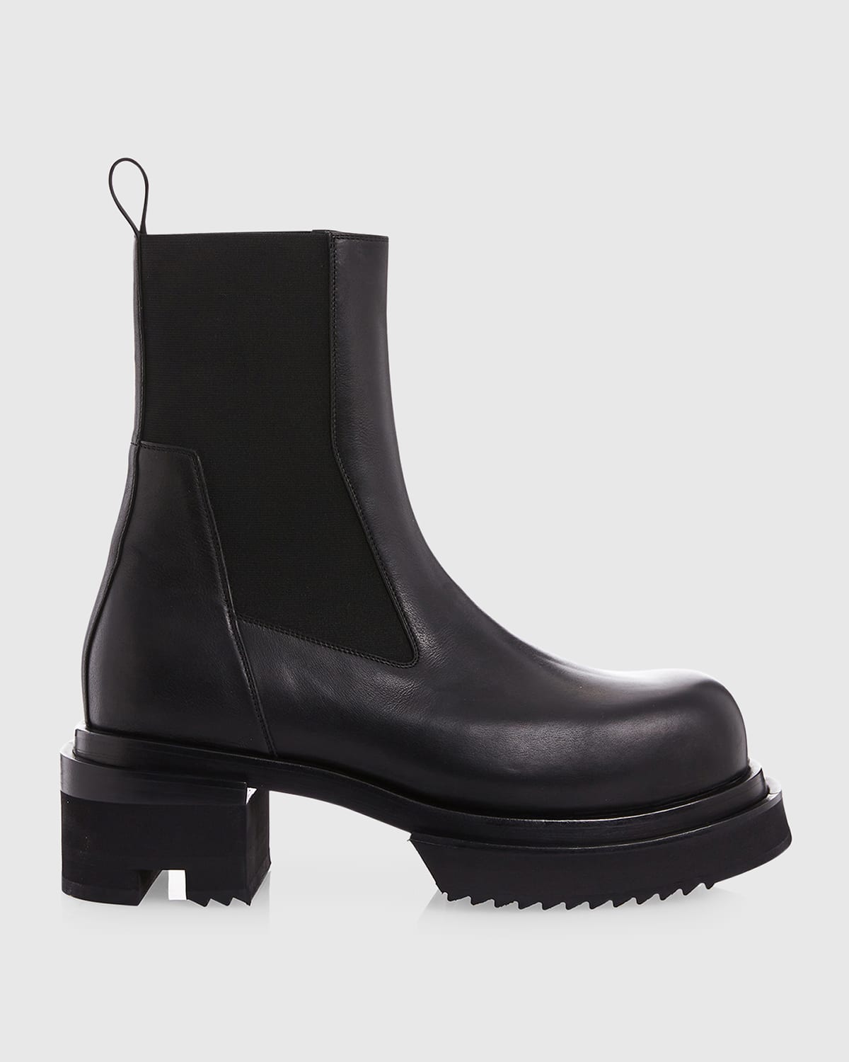 Rick Owens Womens Black Beatle Bogun Leather Heeled Boots In Black