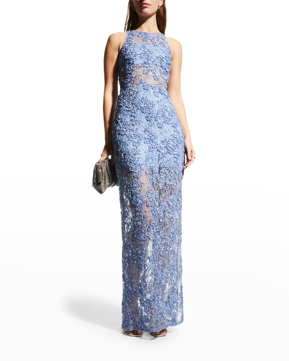 Sho Ribbon ☀ Sequin Lace Column Gown In ...