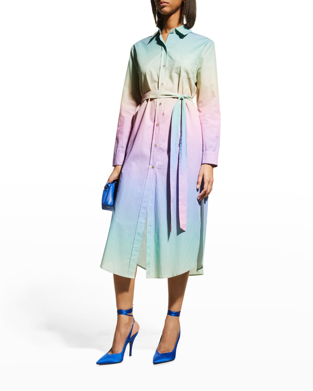 Le Superbe Girlfriend Striped Ombre Shirtdress