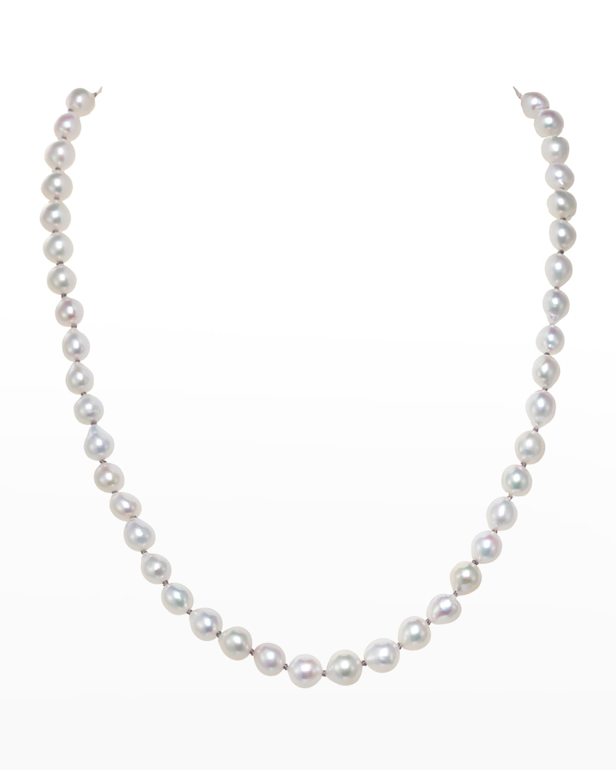Margo Morrison Petite White Baroque Pearl Necklace, 7-8 Mm, 18"l