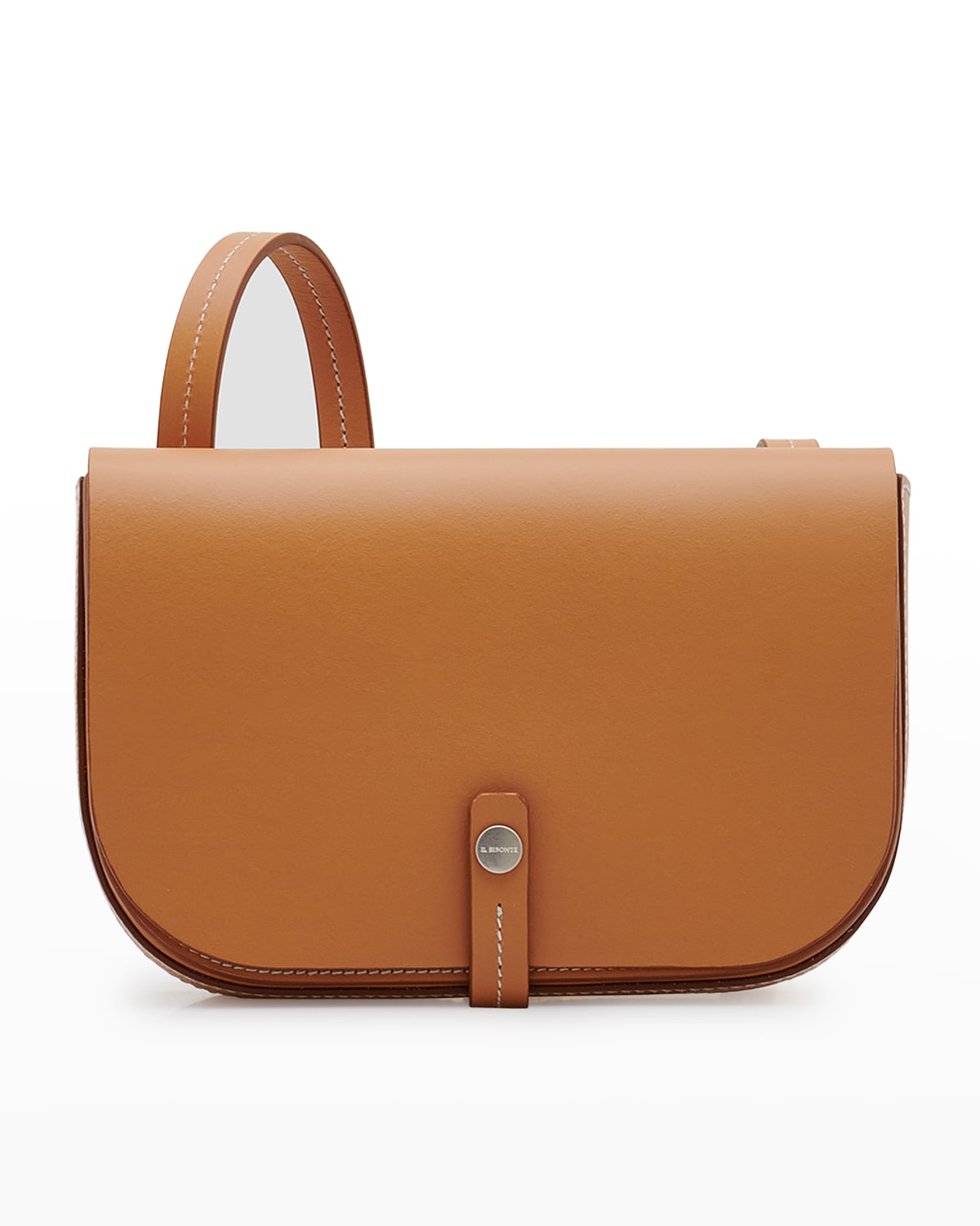 Il Bisonte Piccarda Leather Flap Crossbody Bag In Naturale