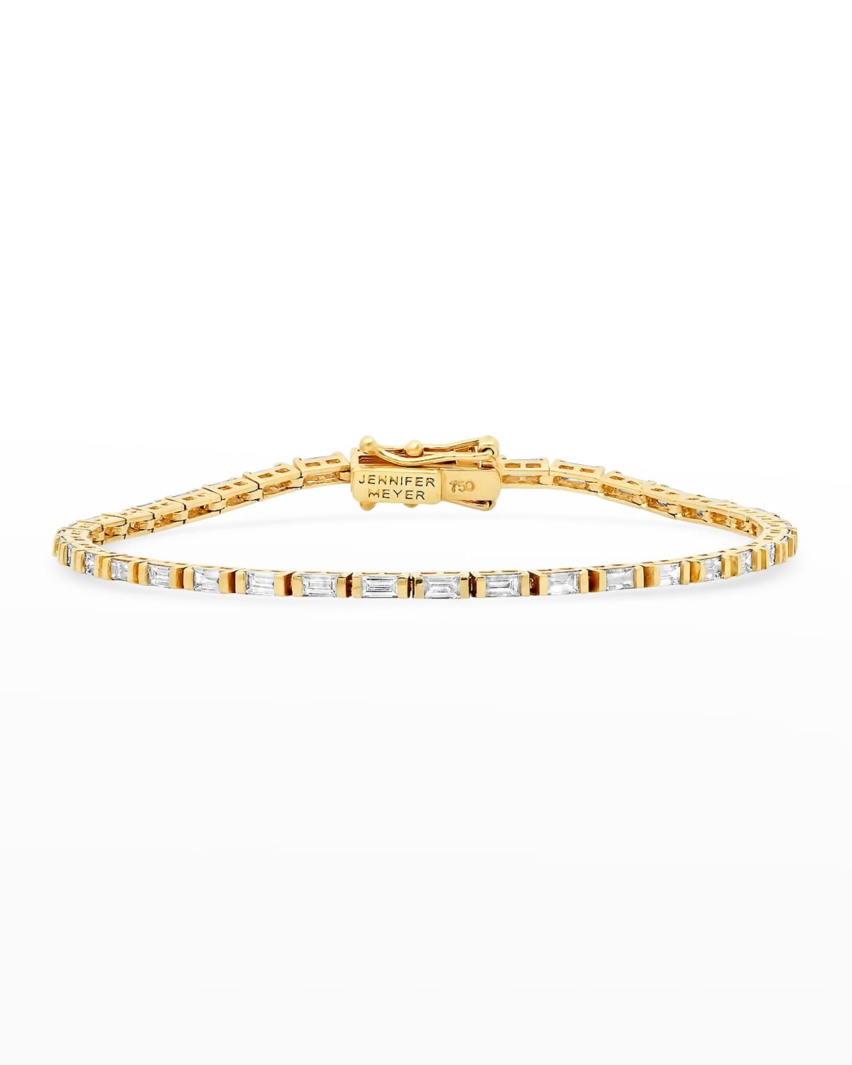 Jennifer Meyer Yellow Gold Baguette Diamond Tennis Bracelet