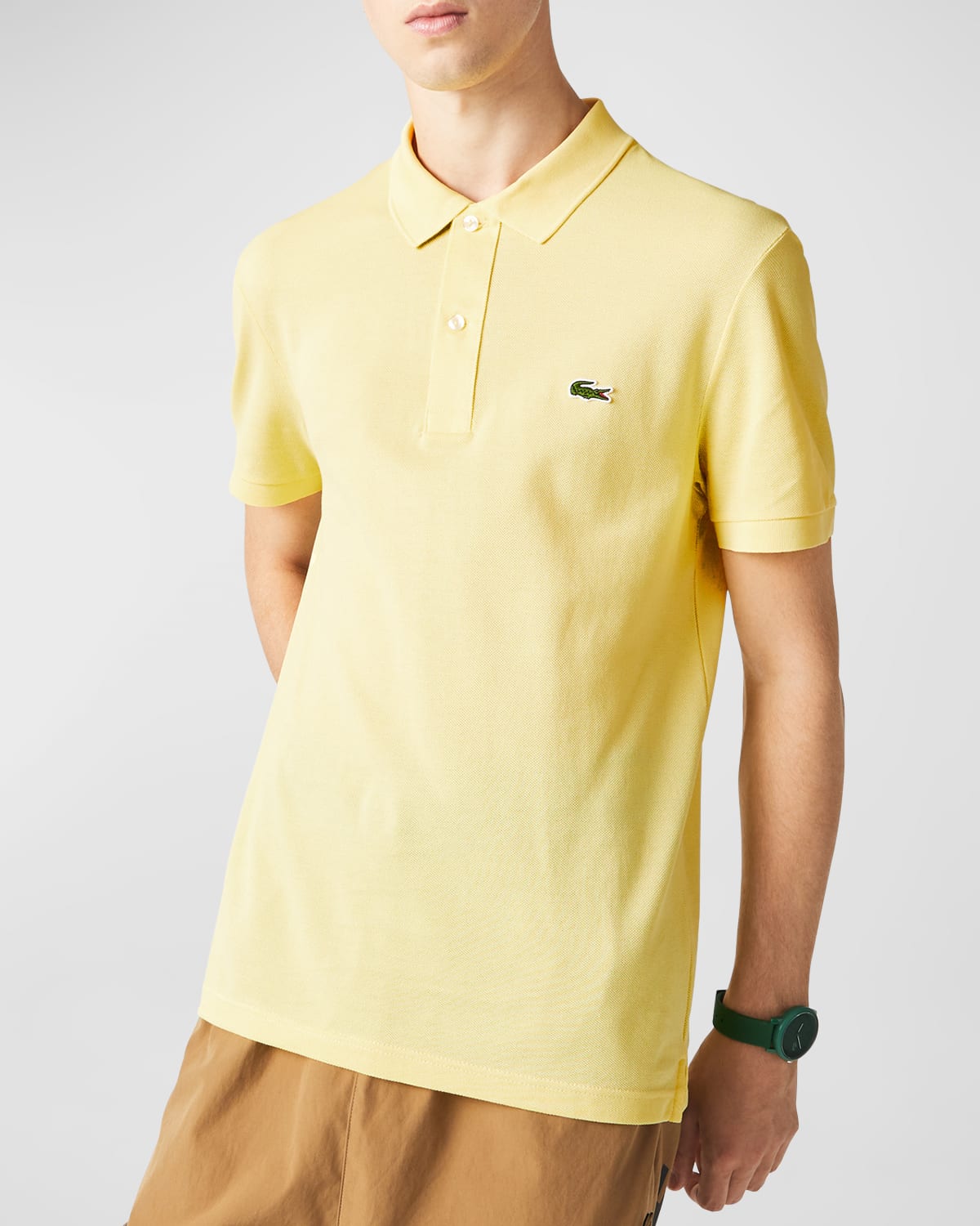Lacoste Men's Signature Polo Shirt In 107 Yellow