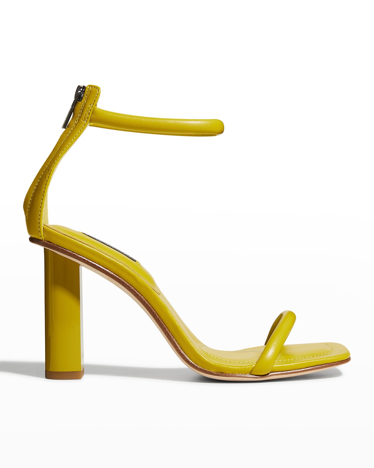 Natori Glow Nappa Leather Block Heel Sandal In White