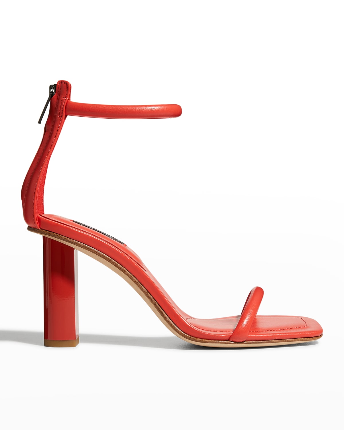 Natori Glow Nappa Leather Block Heel Sandal In Spring Red