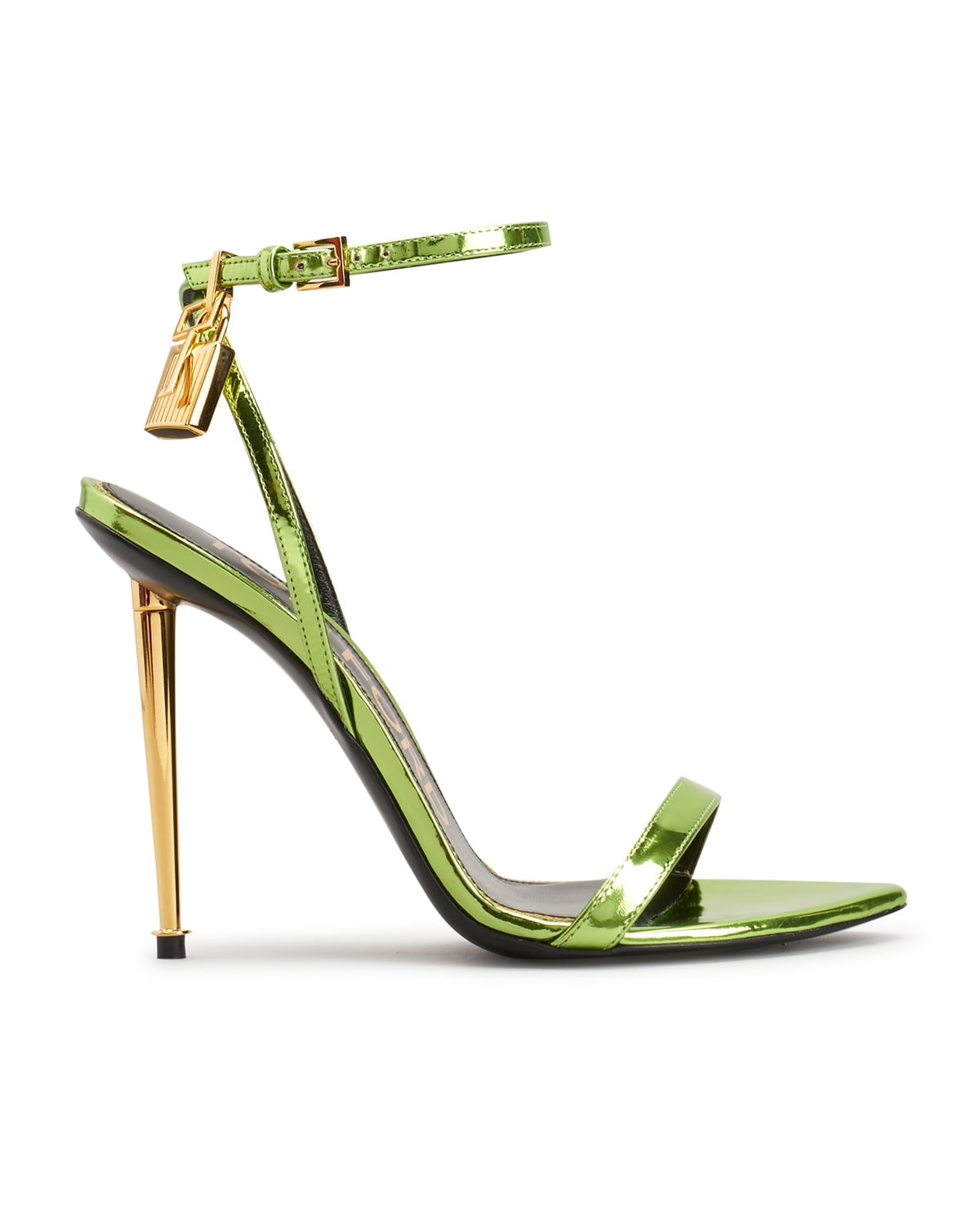 TOM FORD 105mm Lock Metallic Stiletto Sandals | Smart Closet