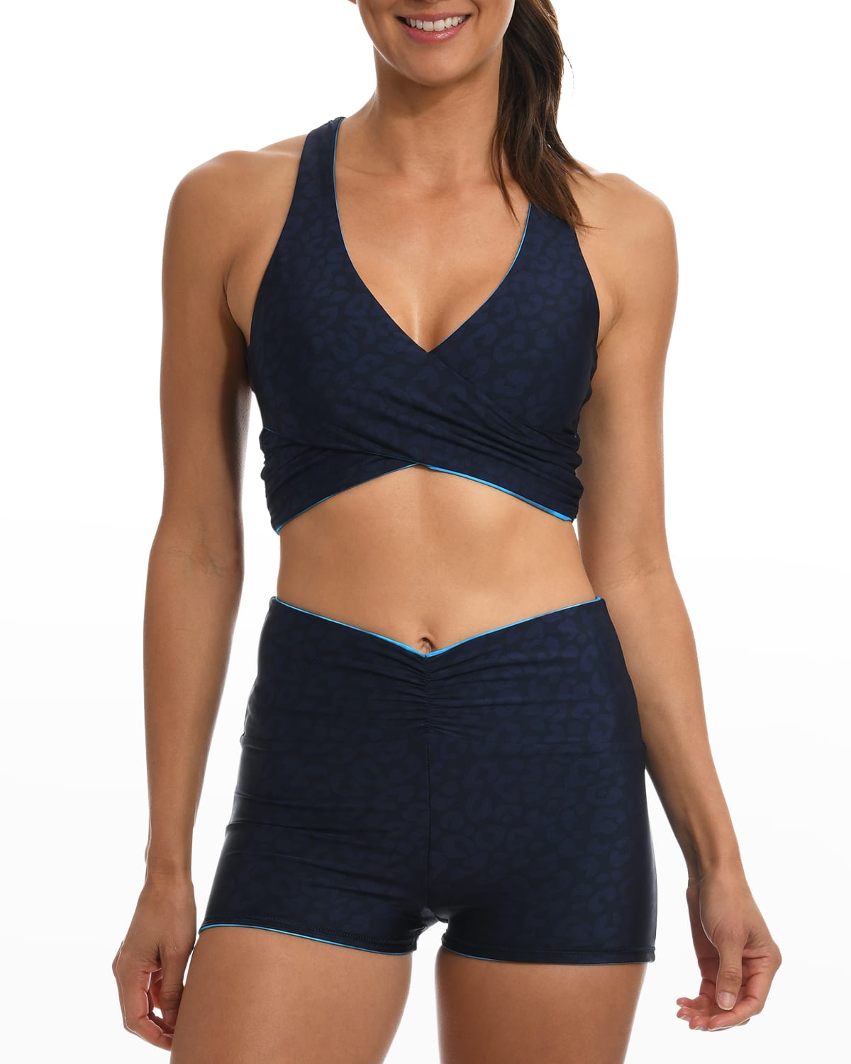 Citrus Reversible Shirred Swim Booty Shorts In Head In The Cloud ModeSens