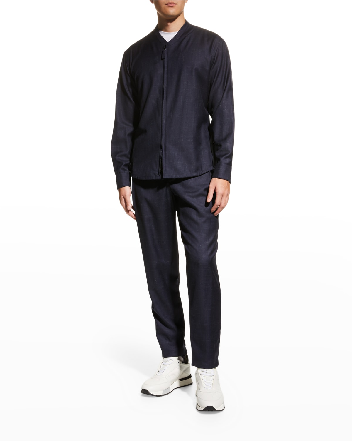 Men's Relaxed Textured Zip-Top Suit