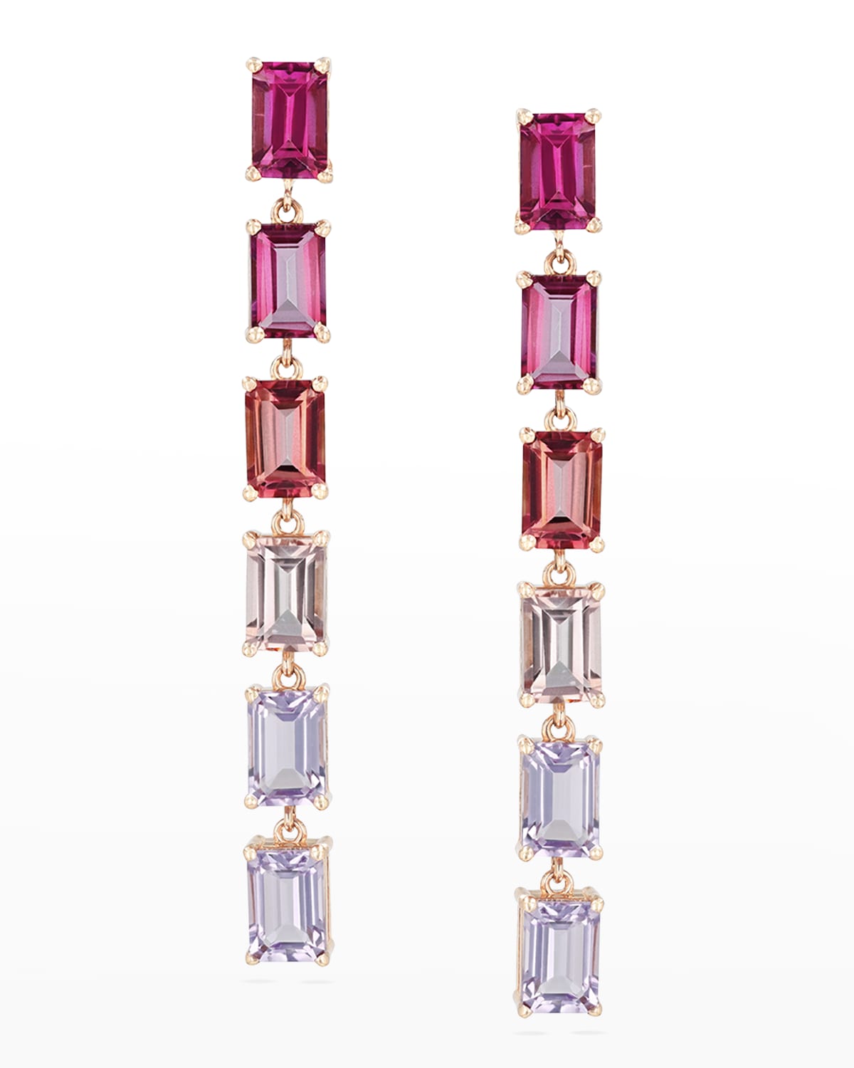 KALAN by Suzanne Kalan 14K Rose Gold Ombre Six Drop Earrings, Multi-Pink