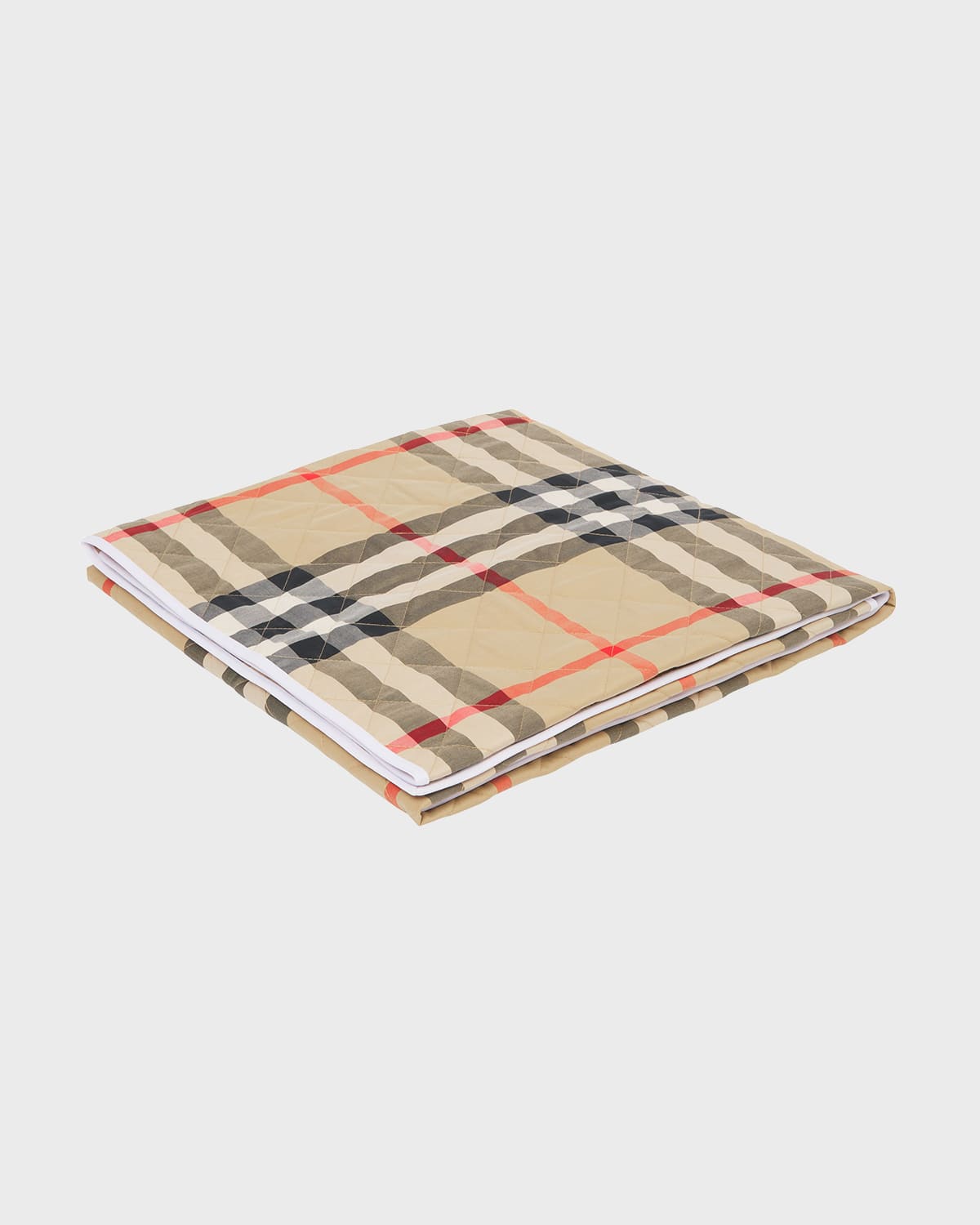 BURBERRY KID'S TERI DIAMOND-QUILTED CHECK BLANKET