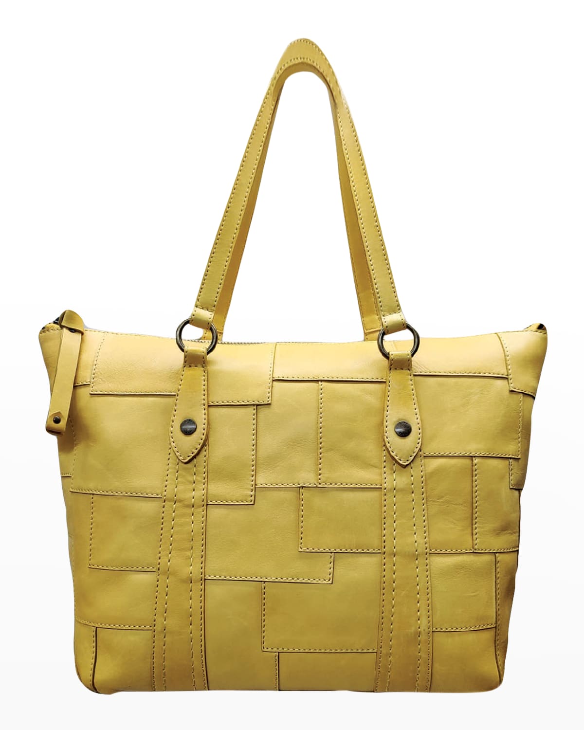 Frye Melissa Patchwork Zip Shopper Tote Bag In Yellow