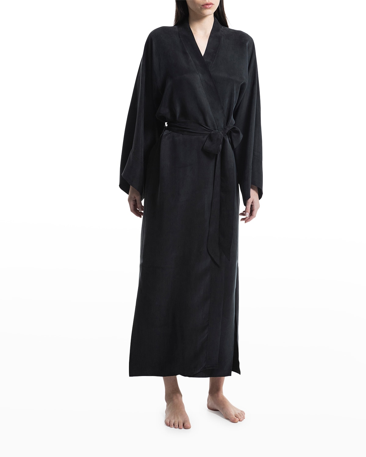 Niluu Sand Kimono Robe In Black