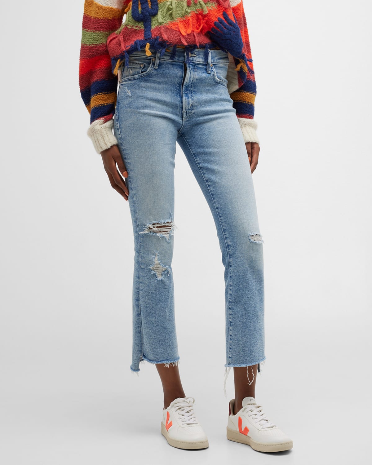 MOTHER THE INSIDER CROP STEP FRAY JEANS