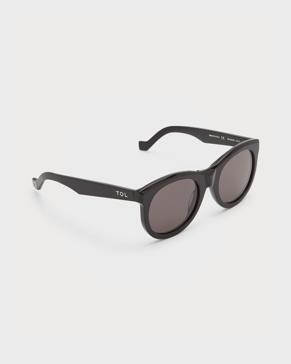 Shop Tol Eyewear Incognito Round Acetate Sunglasses In Noir 138
