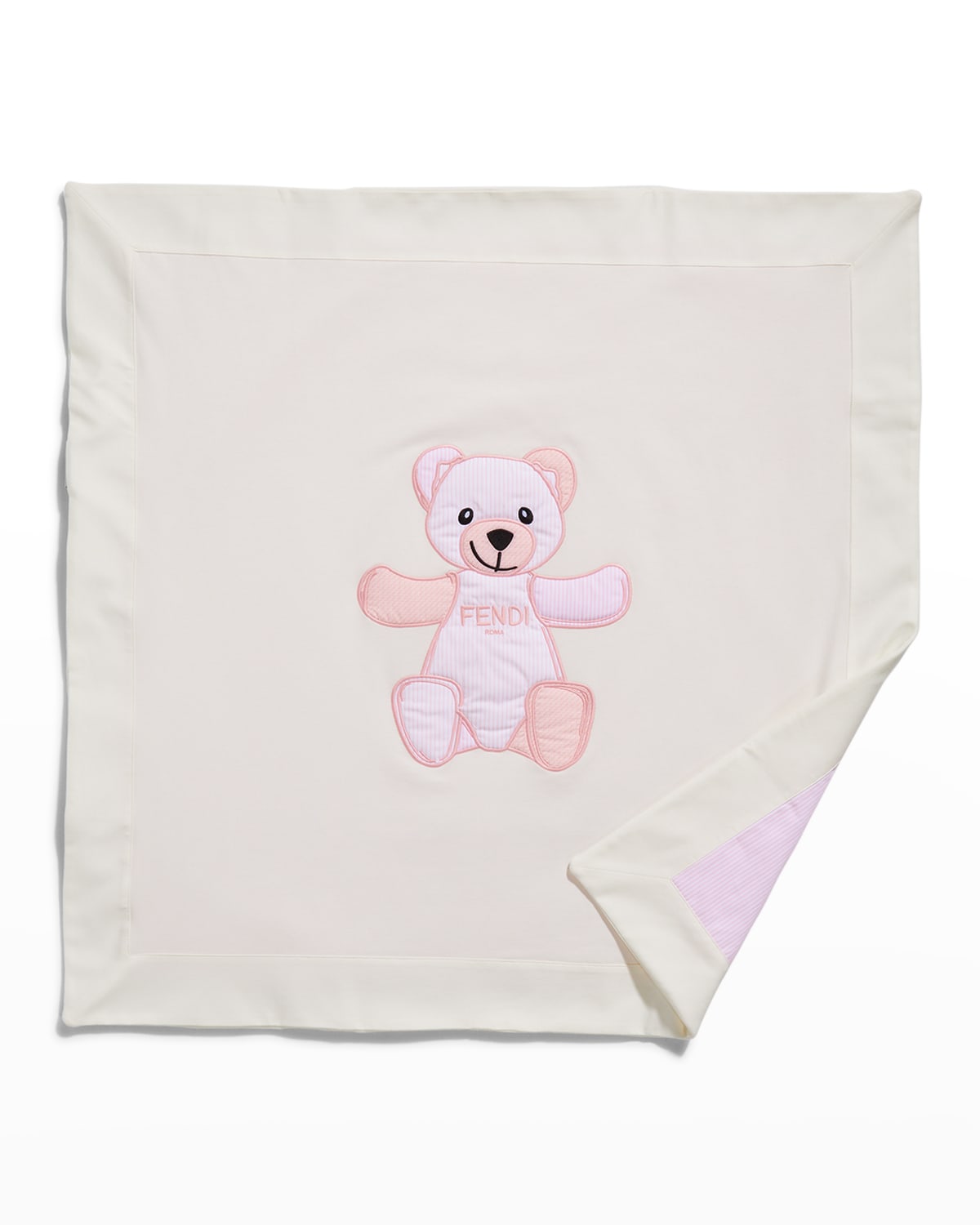 Fendi Kid's Large Bear Logo Baby Blanket In F1fxz Pink