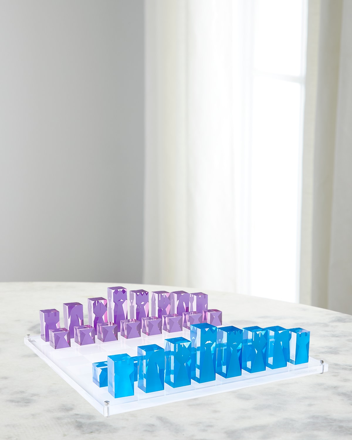 Shop Jonathan Adler Acrylic Chess Set In Bluepurple