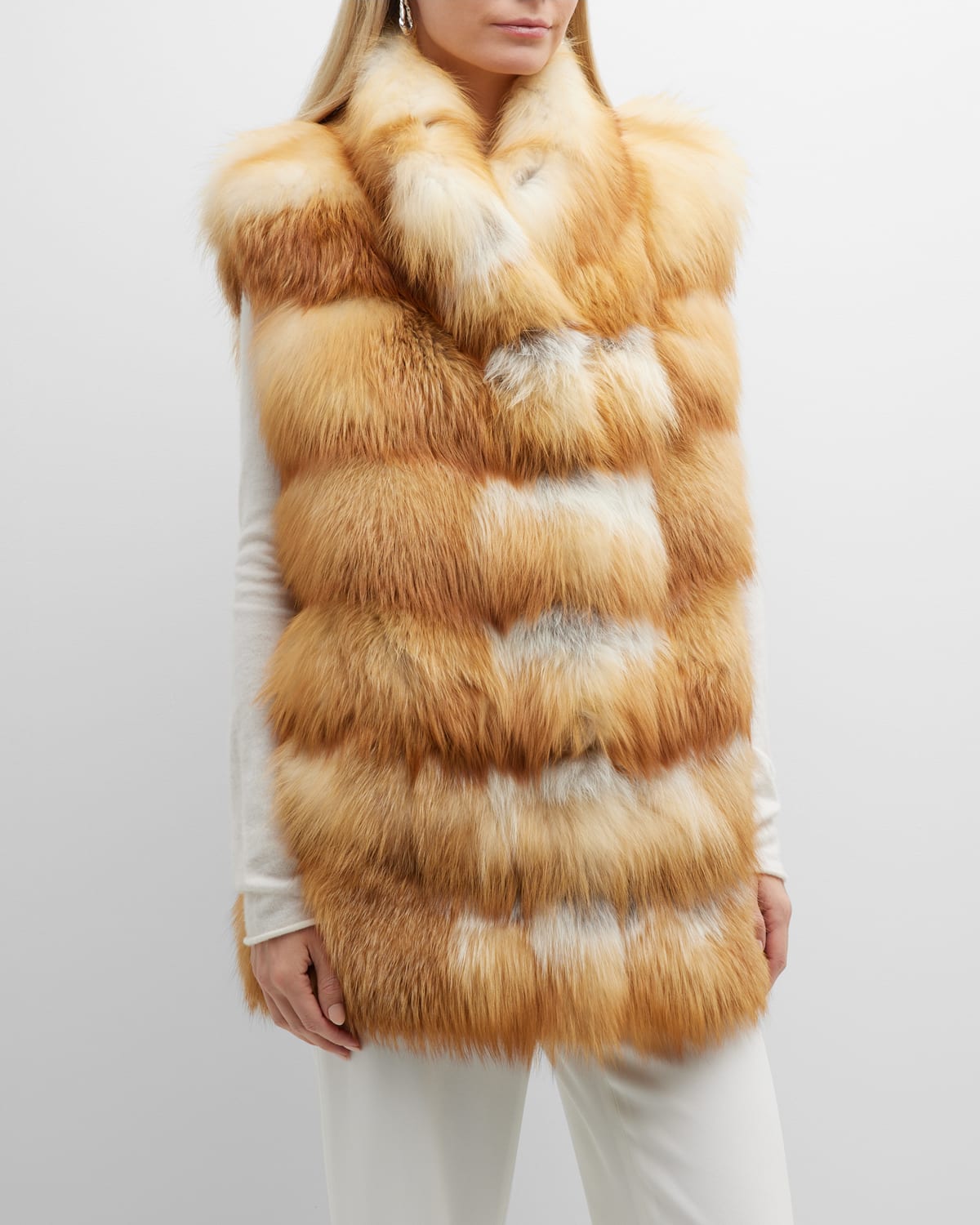 Gorski Horizontal Fox Fur Vest In Red Fox ModeSens