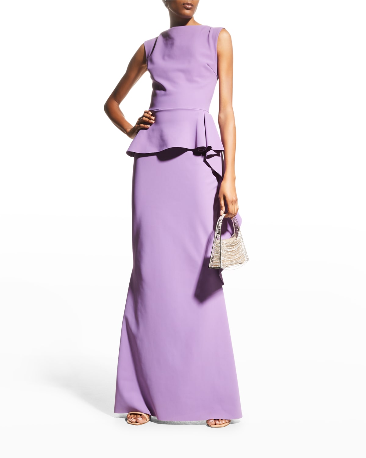 CHIARA BONI La Petite Robe off-shoulders pencil midi dress - Purple