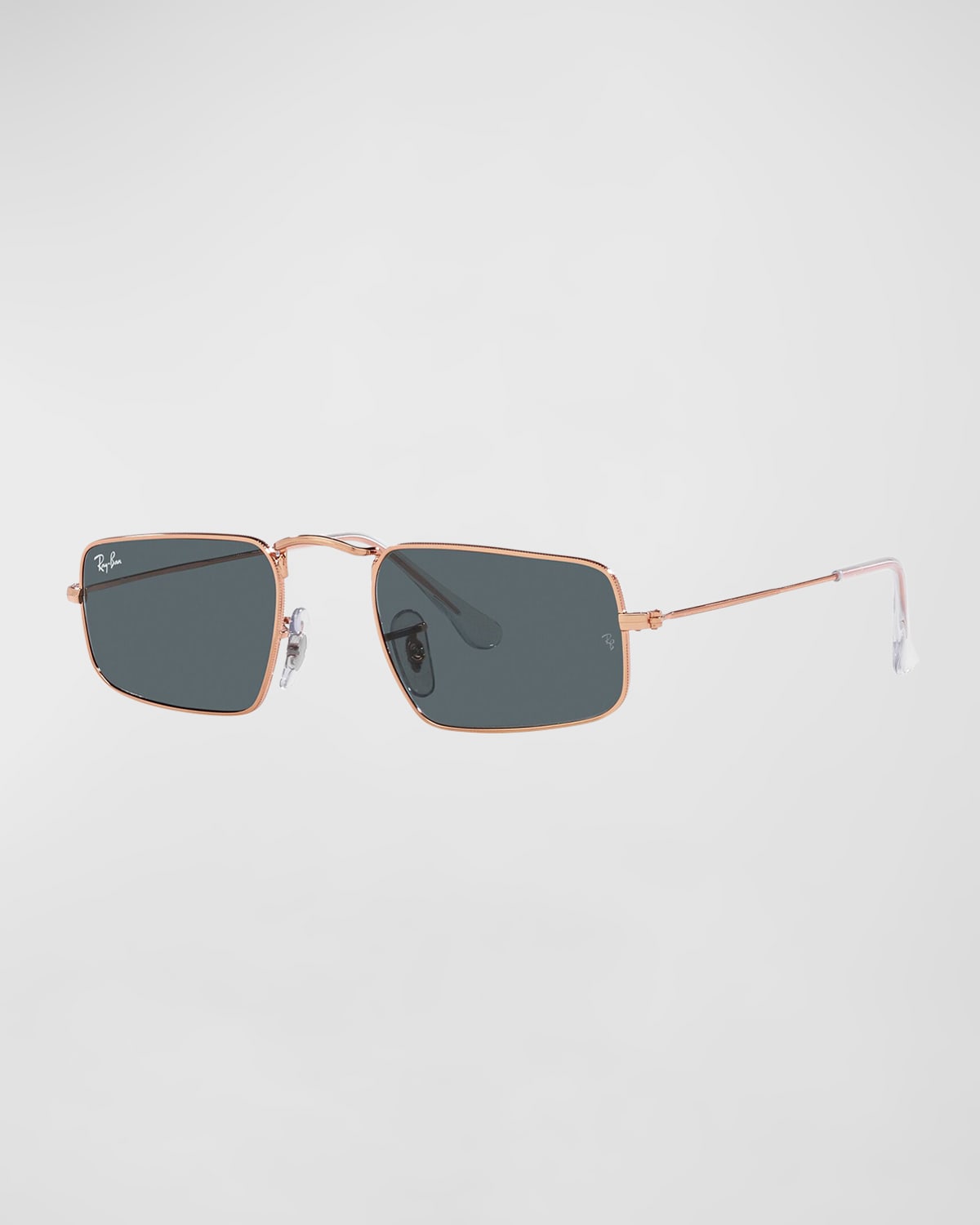 Ray Ban Textured Metal Rectangle Sunglasses In Blue
