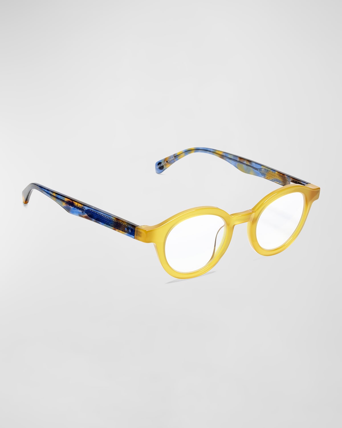 Eyebobs Tv Party Round Acetate Reader Glasses In Yellow / Blue