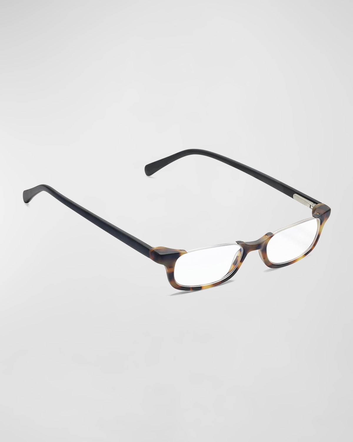 Eyebobs What Inheritance Semi-rimless Rectangle Acetate Reader Glasses In Tortoise / Black