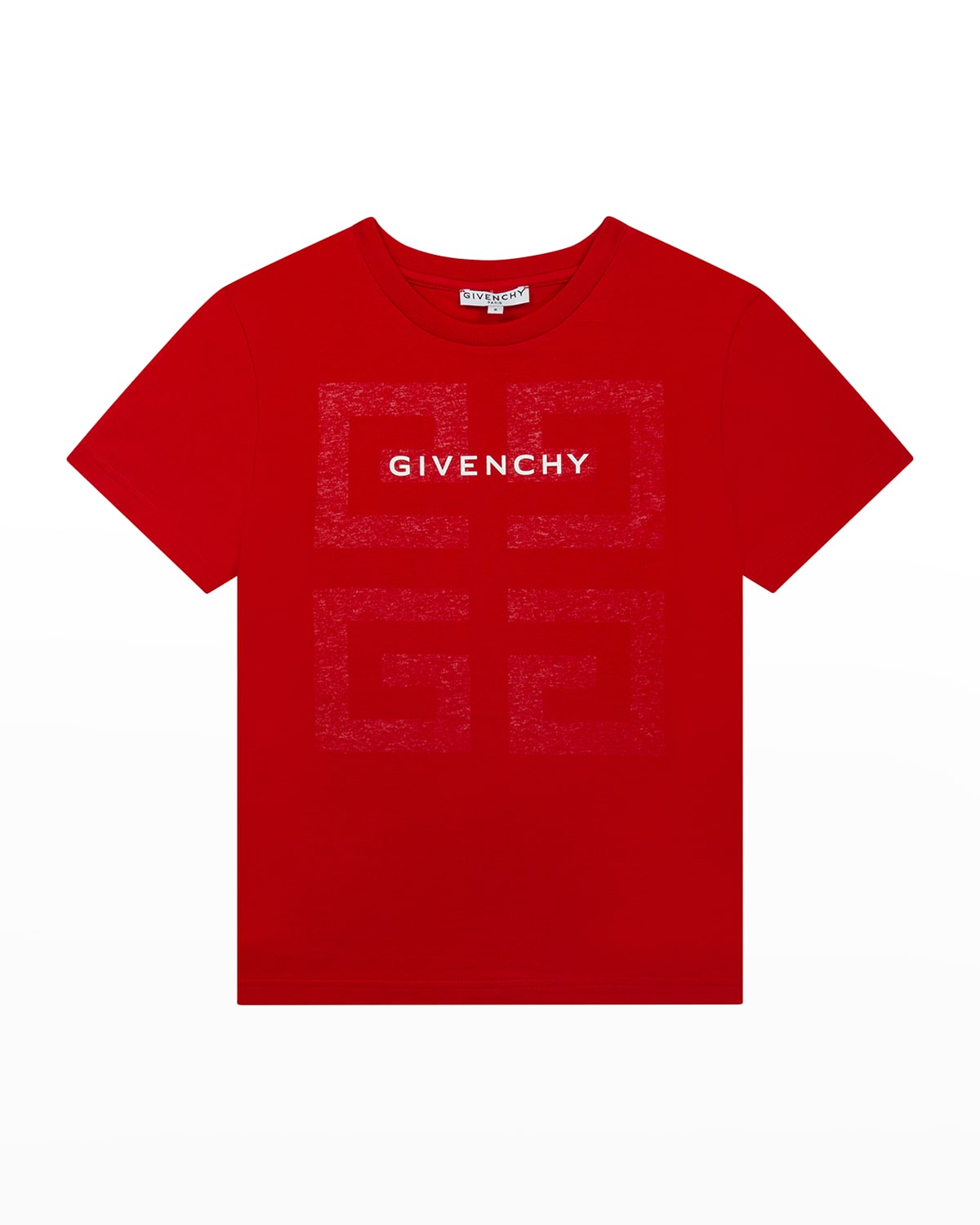 Boy's Short-Sleeve T-shirt with 4G Logo On Front, Size 4-6