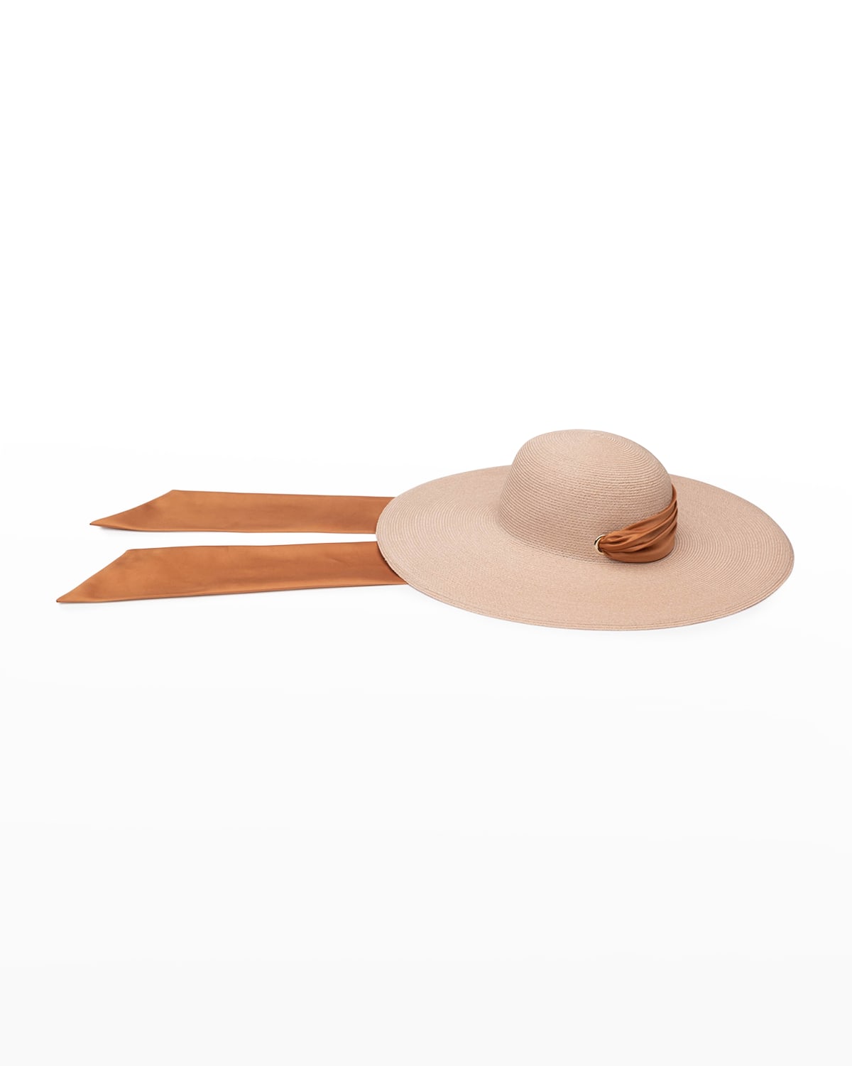 Shop Eugenia Kim Bunny Hemp Straw Sun Hat W/ Satin Scarf In Nude