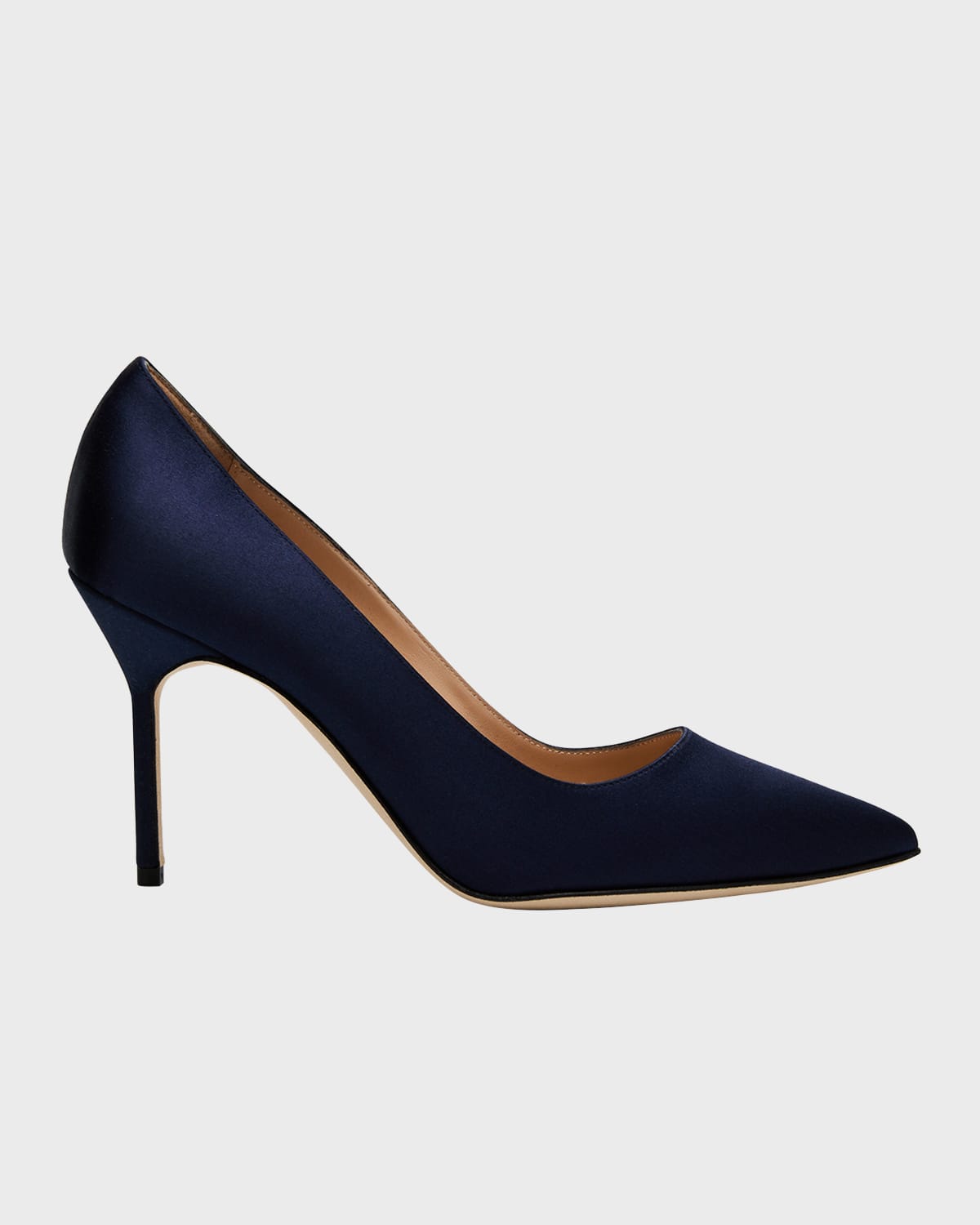 Manolo Blahnik Bb 90mm Satin Pumps In Blue