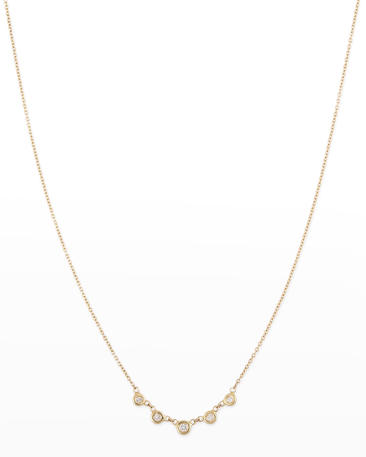 Jacquie Aiche Yellow Gold 5-diamond Emily Necklace