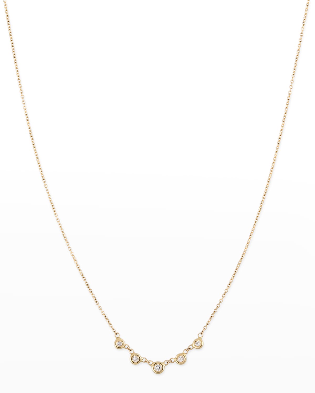 Yellow Gold 5-Diamond Emily Necklace