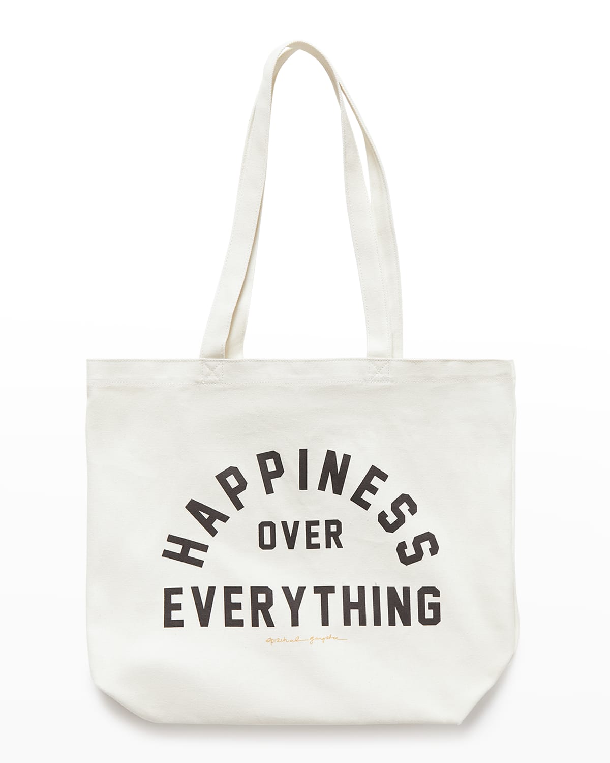 Spiritual Gangster Happiness Cotton Canvas Tote In Natural