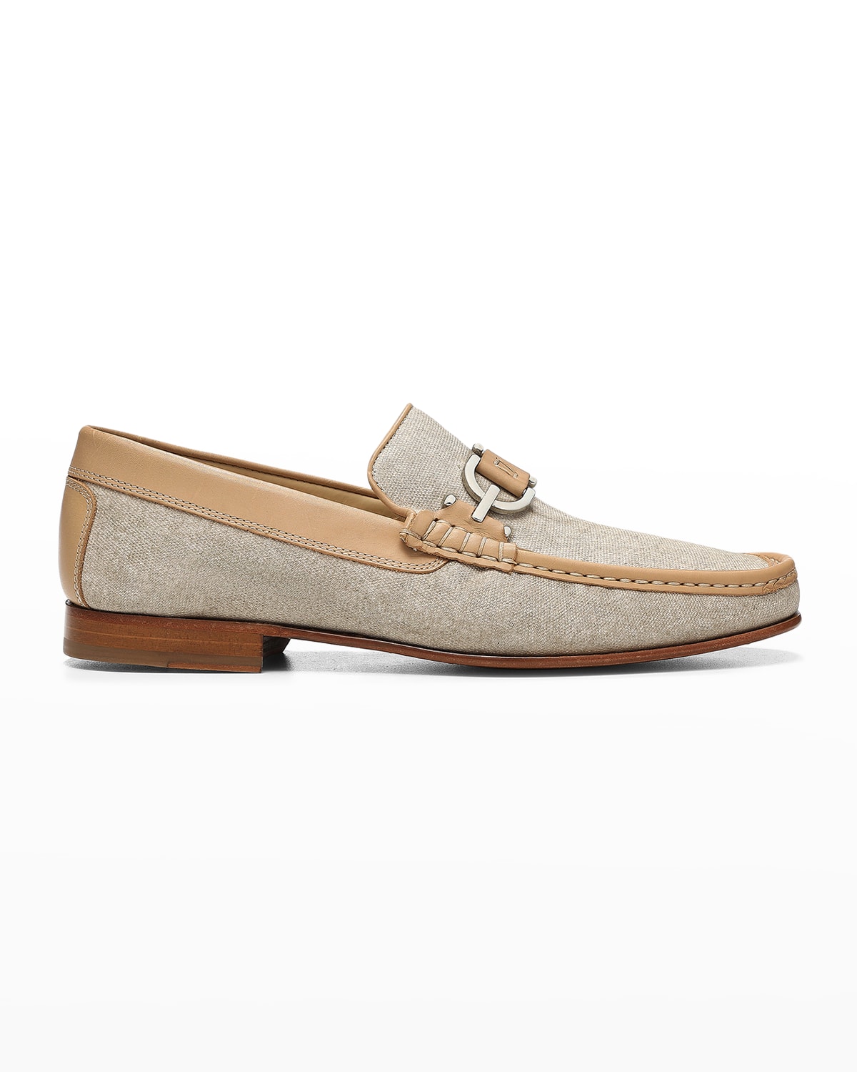 Donald Pliner Men's Dacio 4 Canvas-leather Loafers In Ecru