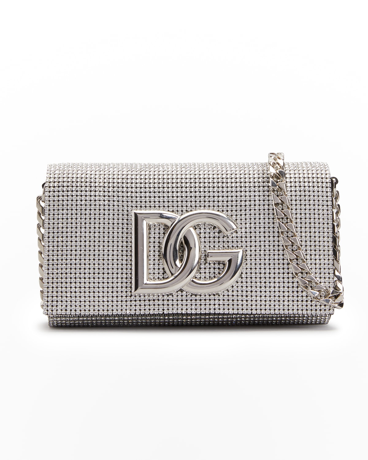 DOLCE & GABBANA DG LOGO CRYSTAL METALLIC CROSSBODY BAG